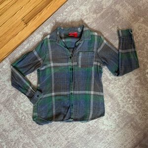 Faded Grunge Flannel Shirt